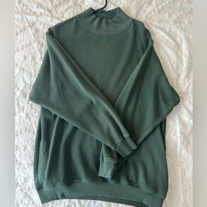 Aerie Dark Green Mock Turtleneck Oversized Sweartshirt